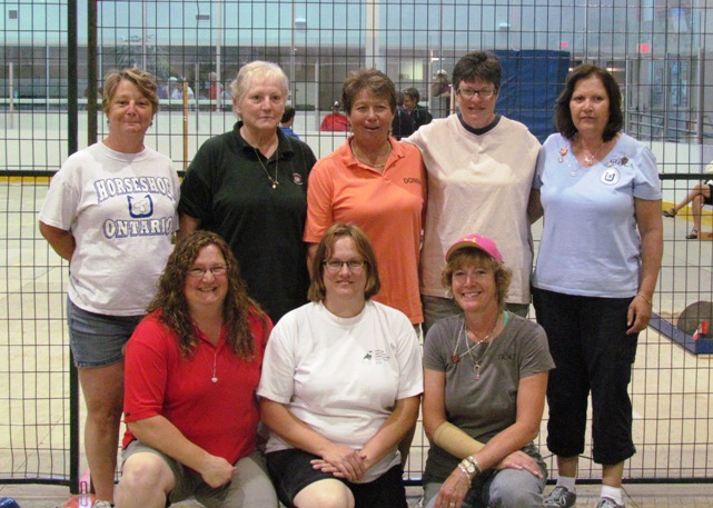 Women's A group: Terrie, Clara, Donna, Sylvianne, Gloria. Front row: Jane, Tammy, Tracy.