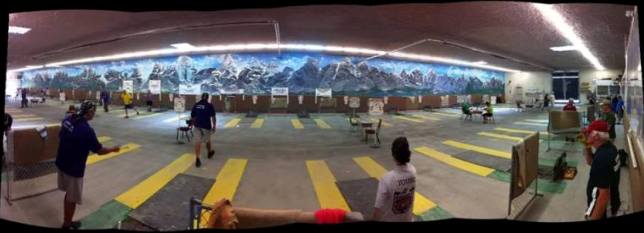 Courts panarama with the beautiful painting of the Rockies.